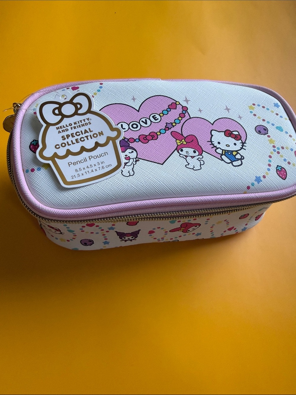 Hello  Kitty White and Pink  Pencil Pouch / Make up Pouch